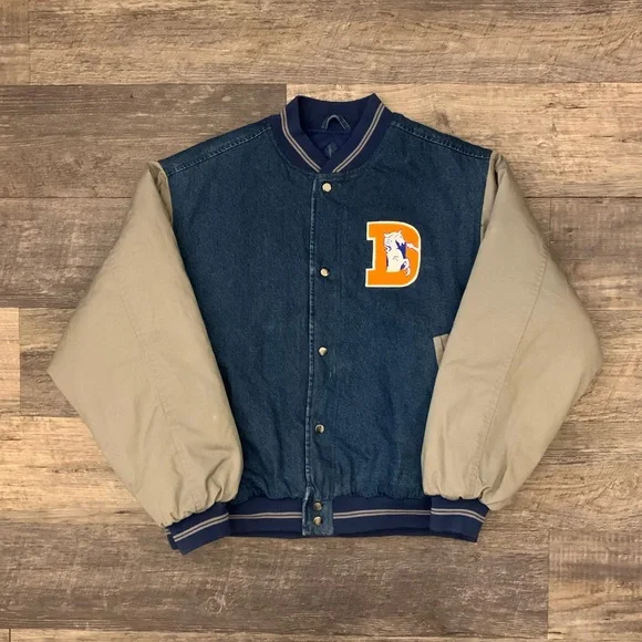 Vintage 1990s Denver Broncos Bo Nix Hand Painted Jacket - Picture 2 of 16